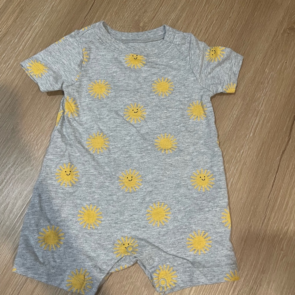 Garanimals Gray Baby Romper with Yellow Accents